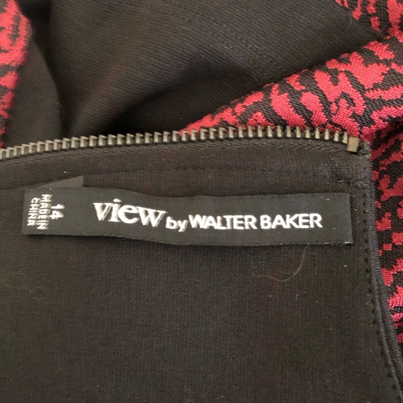 View by Walter Baker almost new e tone red/black front zippers dress size 14 - Picture 4 of 6